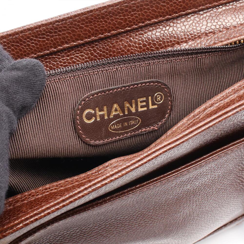 Chanel Triple Coco Mark Tote Bag Caviar Skin Grained Calfskin Brown - Picture 4 of 7